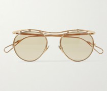 + Beck Aviator-Style Gold-Tone Sunglasses