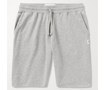 Shorts mit Kordelzugbund aus meliertem Pima-Baumwoll-Jersey