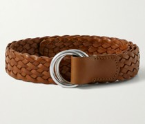 Geflochtener Ledergürtel, 3 cm