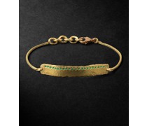 Mezuzah Armband aus Gold mit Smaragden
