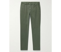 Slim-Fit Stretch-Cotton Twill Trousers