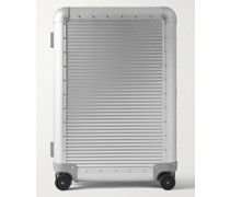Bank Spinner Koffer aus Aluminium mit Lederbesatz, 68 cm