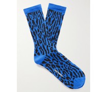 Socken mit Leoparden-Intarsienmuster