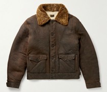 Peyton Lederjacke mit Shearling-Kragen