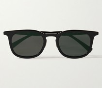 Dual Lens Sonnenbrille mit eckigem Rahmen aus Azetat und silberfarbenen Details