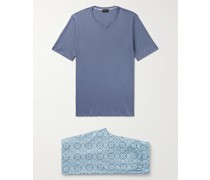 Night & Day Pyjama aus Baumwoll-Jersey mit Print