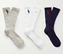 Set aus drei Paar Socken aus einer Stretch-Baumwollmischung in Rippstrick