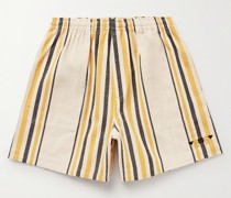 Namesake weit geschnittene Shorts aus Baumwolle mit Logostickerei und Streifen