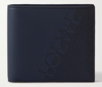 Aufklappbares Portemonnaie aus Leder mit Logo