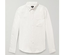 Hemd aus Leinen mit Button-Down-Kragen