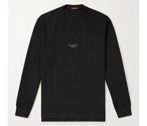 Oberteil aus Baumwoll-Jersey mit Logostickerei