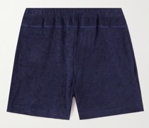 Gerade geschnittene Shorts aus Frottee aus einer Baumwollmischung