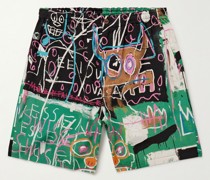 + Jean-Michel Basquait Gerade geschnittene Shorts aus bedrucktem Twill