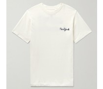 T-Shirt aus Flammgarn-Jersey aus Baumwolle mit Logostickerei