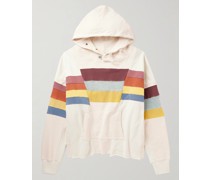 Hoodie aus Jersey aus einer Baumwoll-Wollmischung mit eingesetzten Streifen