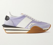James Sneakers aus Leder, Veloursleder und Nylon mit Gummibesätzen