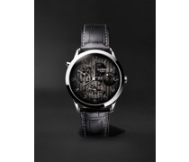 Slim d'Hermès Automatic GMT 39mm Platinum and Alligator Watch, Ref. No. 054192WW00