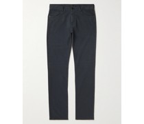 Schmal und gerade geschnittene Hose aus einer Stretch-Baumwollmischung in Stückfärbung