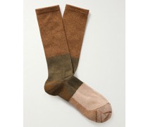 Stricksocken in Colour-Block-Optik