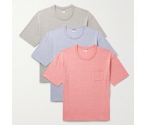 Sublig Jumbo Set aus drei T-Shirts aus Flammgarn-Jersey aus einer Baumwollmischung