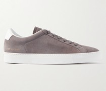 Retro Low Sneakers aus Veloursleder mit Lederbesatz