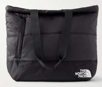 Nuptse Tote aus wattiertem, gestepptem Shell mit Canvas-Besatz