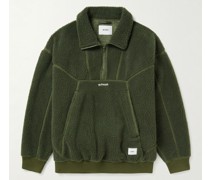 Sweatshirt aus Fleece mit kurzem Reißverschluss, Logoapplikation und Stickerei