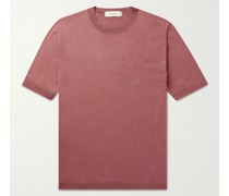 Schmal geschnittenes T-Shirt aus Jersey aus einer Seiden-Baumwollmischung