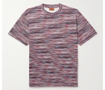 T-Shirt aus Baumwoll-Jersey in Space-Dye-Optik
