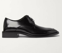 Logo-Detailed Patent-Leather Derby Shoes
