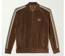 Trainingsjacke aus Velours aus einer Baumwollmischung mit Webband