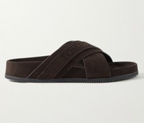 Wicklow Perforated Suede Slides