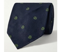 Krawatte aus Seiden-Twill mit Stickereien, 7,5 cm