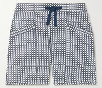 Printed Cotton and Linen-Blend Shorts