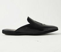 Hamilton Slippers aus Leder mit Stickerei