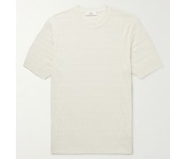 Slim-Fit Pointelle-Knit Cotton-Blend T-Shirt