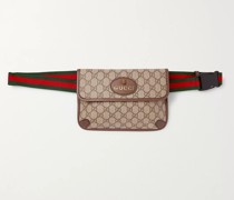 Ophedia Leather-Trimmed Monogrammed Coated-Canvas Belt Bag