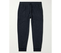 Tapered Striped Brushed Wool-Jersey Sweatpants
