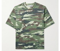 Extorr T-Shirt aus Baumwoll-Jersey mit Kristallen und Camouflage-Print