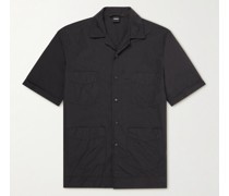 Camp-Collar Garment-Dyed Shell Shirt