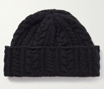 Festival Beanie aus Lammwolle in Zopfstrick