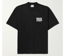 T-Shirt aus Baumwoll-Jersey mit Stickerei in Distressed-Optik