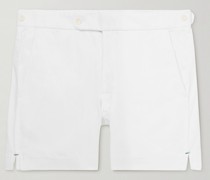 Straight-Leg Cotton-Blend Twill Shorts