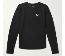 Aloe schmal geschnittenes T-Shirt aus Stretch-Jersey mit Perforationen und Logoprint