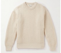 Pullover aus einer gerippten Wollmischung