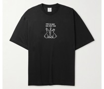 Kissing Bunnies T-Shirt aus Baumwoll-Jersey mit Print