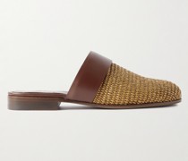 Agadir Slippers aus Leder und Raffiabast