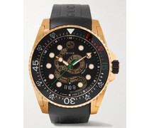 Dive 45mm Gold PVD-Coated Watch with Rubber Strap