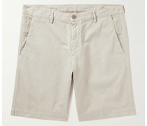 Vela schmal und gerade geschnittene Shorts aus Canvas aus einer Baumwoll-Leinenmischung