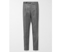 Hose mit geradem Bein aus Wollflanell mit Falten
